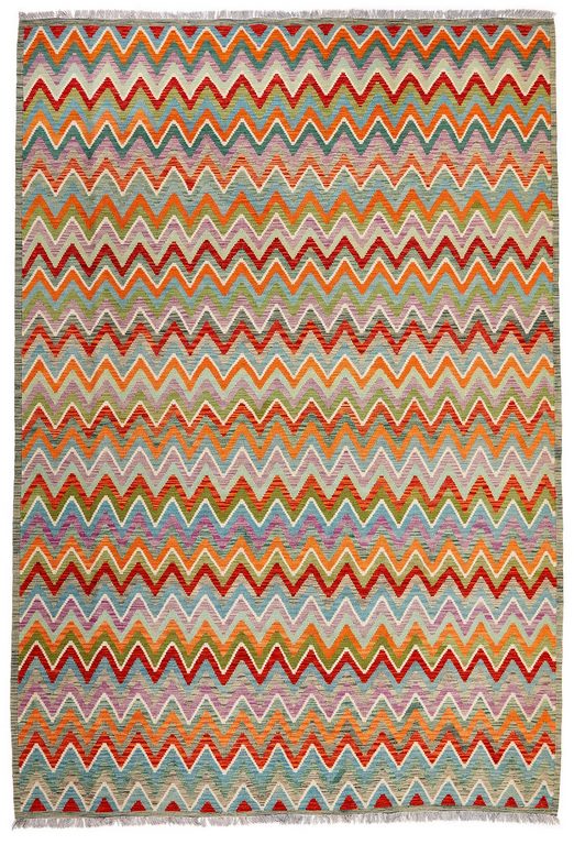 Afghan Kelim 208x301 matta färgglad