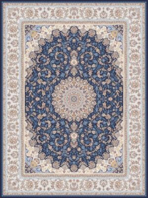 Modern Wilton Aynaz Mörkblå matta