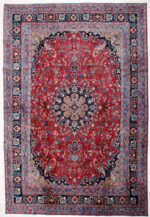 Persisk matta Mashad 245x350 bakthiari röd blå