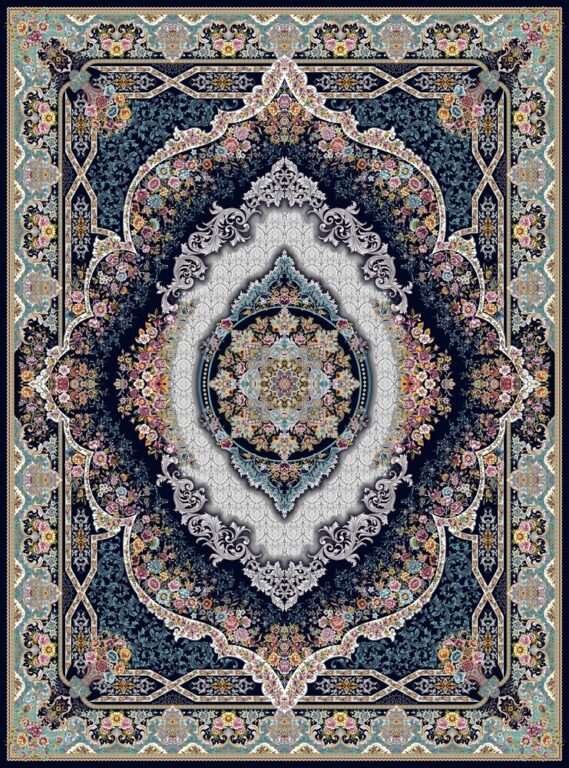 Negin 5057 Mörkblå Wilton matta