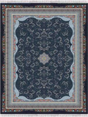 Ava Mörkblå persisk Wilton matta maskintillverkad