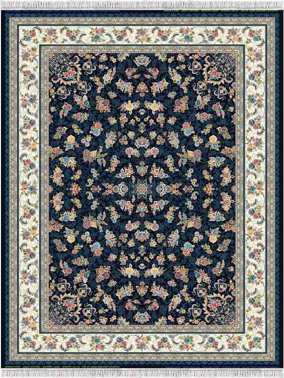 Beh-rokh Mörkblå Persisk Wilton marinblå matta