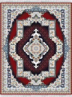 Cheshmeh Röd Persisk Wilton matta persiskmönstrad maskintillverkad vacker