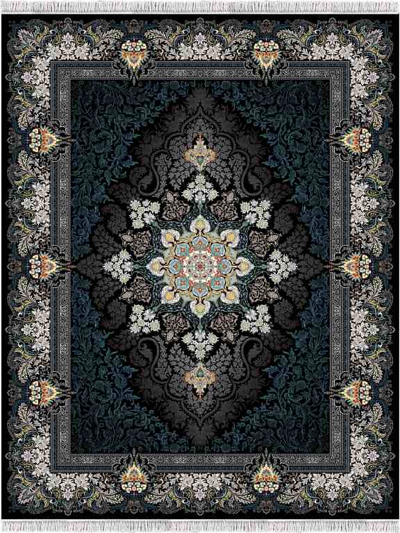 Deniz Mörkblå persisk Wilton matta