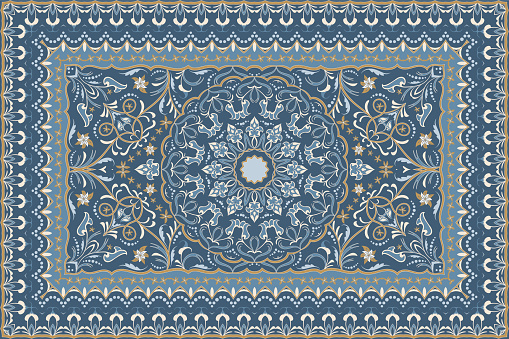 Blå persisk matta
